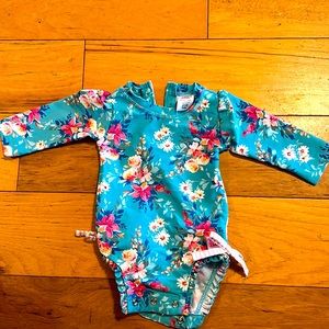 Ruffle butts 3 to 6 months, one piece, long sleeve bathing suit
